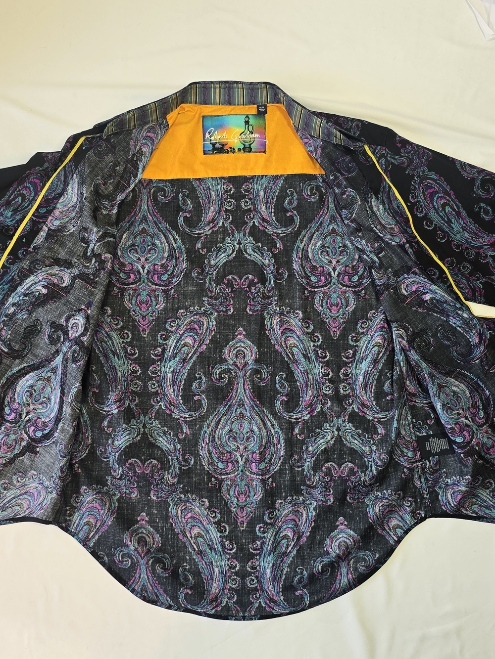 Robert Graham Paisley Long Sleeve Button Down Shirt - Men's Size M - Picture 6 of 16